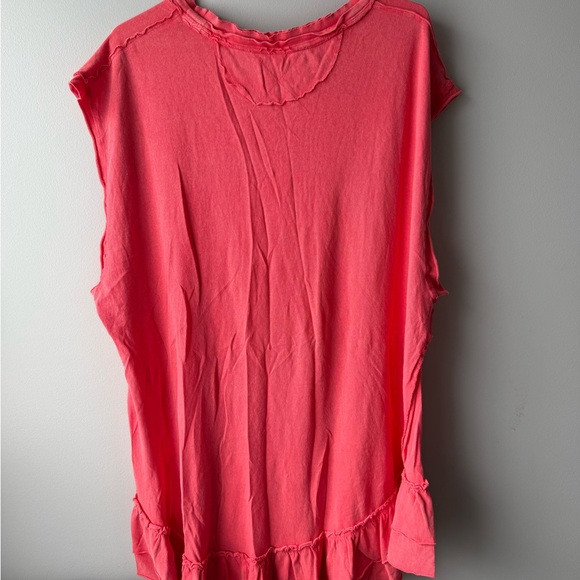 Free People Vibrant Coral Ruffle Tunic - Picture 6 of 8